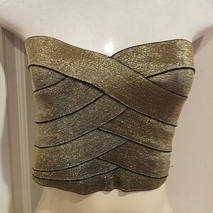 Gold Sparkles Crop top sz Small